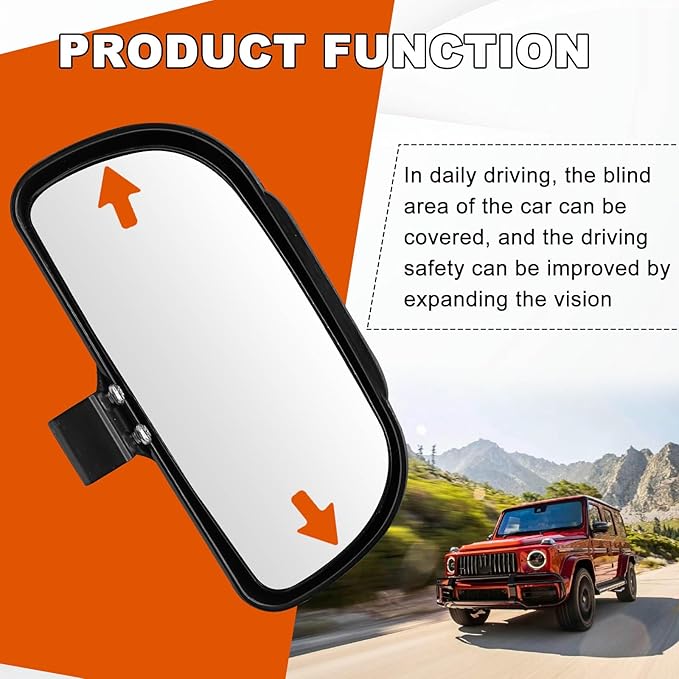 2PCS Car Blind Spot Mirror, Rectangle HD Glass Wide Angle Rear Mirror, Adjustible Auto Exterior Blindspot Side ViewMirror, Universal for Car Truck Automobile SUV (Black)