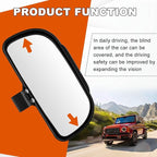 2PCS Car Blind Spot Mirror, Rectangle HD Glass Wide Angle Rear Mirror, Adjustible Auto Exterior Blindspot Side ViewMirror, Universal for Car Truck Automobile SUV (Black)