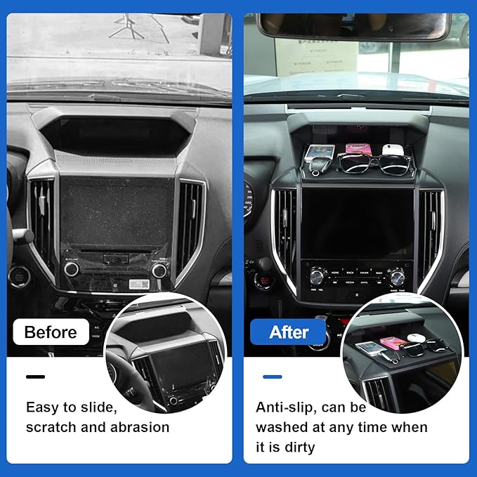 Dashboard Mats Fit for Subaru Forester/Impreza/XV/Crosstrek 2018-2023, Car Dashboard Anti-Slip Silicone Pad, Center Console D