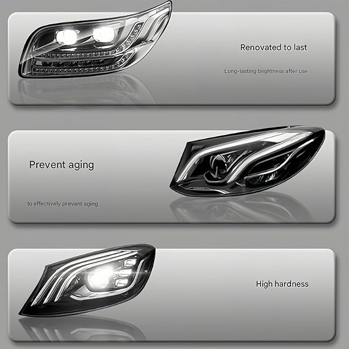 Headlight Restoration Kit, Headlight Cleaner and Restorer, No Power Tools Needed, Spray & Wipe, Restores to Like-New (2pc)