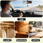 Car Air Freshener Hanging 2 Pack, Sandalwood Scent Essential Oil Diffuser Long Lasting Up to 150 Days, Cute Car Accessories w