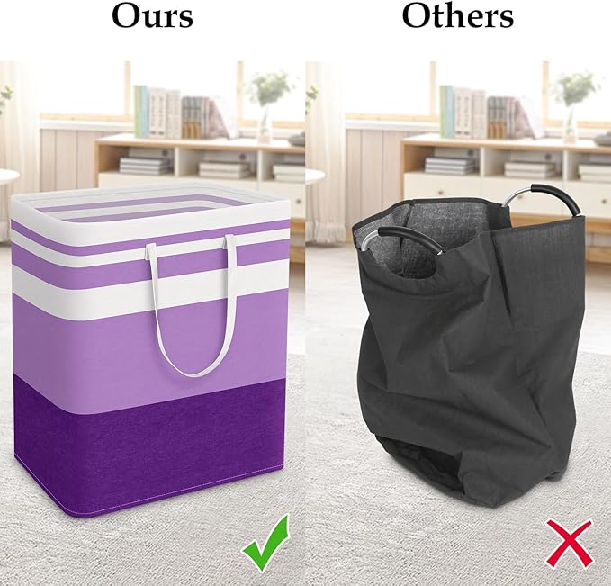 StorageRight Large Collapsible Laundry Basket Hamper with Easy Carry Handles，Freestanding Clothes Hampers for Laundry, Bedroo