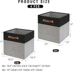 Bagnizer Collapsible Fabric Storage Cube Bins with 2 Reinforced PU Handles, Foldable Storage Organizer Baskets for Closet, Sh