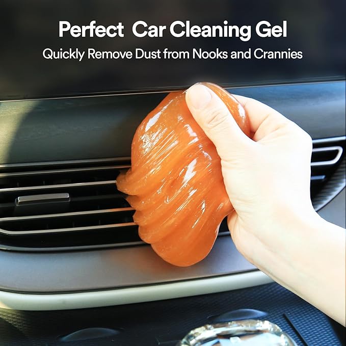 PULIDIKI Car Cleaning Gel Blue and Car Cleaning Putty Orange Bundle