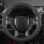 GIANT PANDA Car Steering Wheel Cover for Ford - F150 F250 F350 Expedition, (15.5-16 inches - Black)
