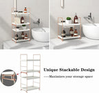 FSyueyun 2-Tier Bathroom Countertop Organizer, Tool-Less Installation Premium Plastics Makeup Shelf Organizer Perfume Skincar