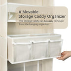 Door Hanging Storage Organizer,with 3 Bins 1 Movable Baby Diaper Caddy,1 Large capacity diaper stacking storage Organizer,10 