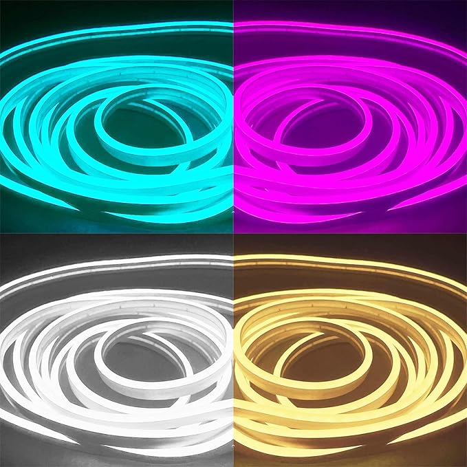 SUV Trunk Led Light Strip,Soft Rubber Ambient Lighting Bar Interior Decoration Bright Low Power Waterproof Concealed Installation Scalable 177 inch 12V 8W Warm White