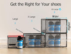 Kuject XX-Large Shoe Storage Boxes Organizers Clear Plastic Stackable 12 Pack, Shoe Rack & Holder Substitute, Sneaker Contain