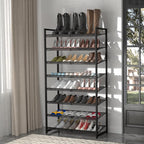 Shoe Rack, 8-Tier Metal Shoe Organizer, Tall Shoe Rack for Closet,entryway,Garage, with Adjustable Flat or Angled Shelves, 32