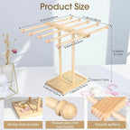 POVETIRE Headband Holder Stand Bow Organizer for Girls, 5 Row Wooden Bow Holder for Girls Hair Bows,Baby Headband Storage Inf