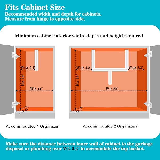 REALINN Under Sink Organizer, L-Shaped 2 Tier Pull Out Cabinet Organizer for Kitchen and Bathroom, Slide Out Under Cabinet St