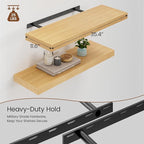 Heimlove 36 Inch Wall Shelf Bathroom Shelves Set of 2, 12" Deep Floating Shelves for Wall, Wall Mounted Shelves for Books Liv