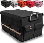 Trunk Organizer, LIBZAKI Cargo Organizer, Premium Multi Compartments Collapsible Portable Trunk Storage for auto, SUV, Truck,