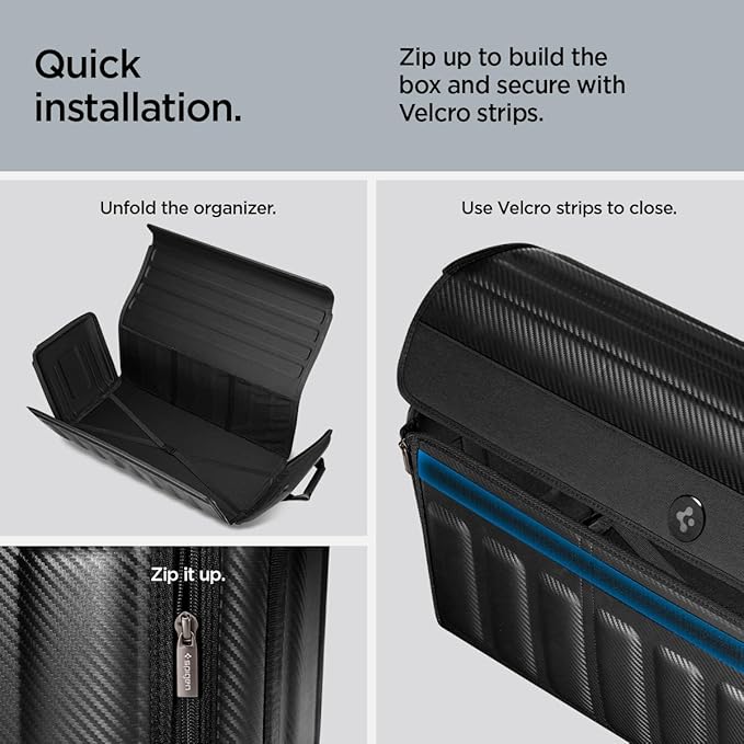 Spigen Trunk Organizer Collapsible Heavy Duty Foldable with Lid for SUV, Model Y juniper (2025/26),