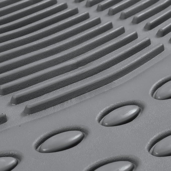 BDK Original ProLiner 3 Piece Heavy Duty Front & Rear Rubber Floor Mats for Car SUV Van & Truck, Gray - All Weather Floor Protection with Universal Fit Design