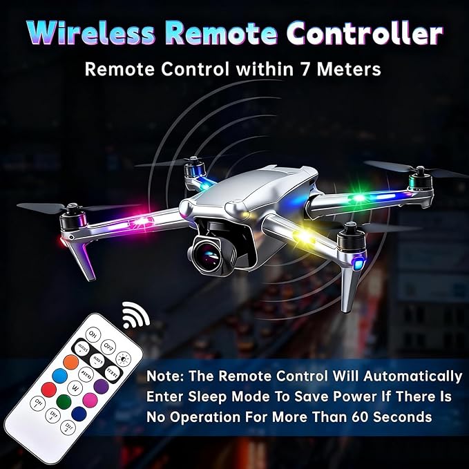Upgraded 4-lamp high-Brightness 4-Group Wireless LED Warning Strobe Lights |8 Colors, Waterproof Lights with Remote Control| Wireless led Strobe Lights for Cars, Motorcycles, Bicycles and Drones (4)