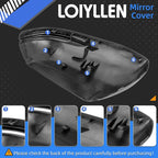 Passenger Side Mirror Cover Replacement for Honda CRV 2017 2018 2019 2020 2021 2022 - Right Side Mirror Covers, Rear View Mirrors Cap Accessories Black, With Lamp