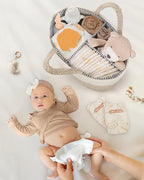 Maliton Diaper Caddy Organizer for Baby, Cotton Rope Baby Gift Basket, Portable Diaper Organizer for changing table, Nursery 