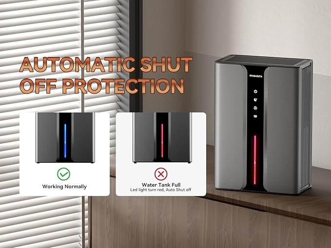 Home Dehumidifier with Drain Hose, (950 sq.ft) 95oz Quiet dehumidifier for Bathroom Bedroom, with Air Reusable Filter Indoor 