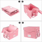 DocSafe Fireproof Document Box with Lock,File Storage Organizer with Zipper Pockets,Collapsible Portable File Box Home Office