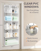 ULG Over the Door Organizer, 5-Tier Extra Large Hanging Storage with 10 Mesh Pockets, 100 lbs Capacity, Heavy Duty Door Organ