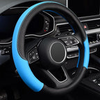 LABBYWAY Steering Wheel Cover, Universal Fit 15 Inch Microfiber Leather Car Wheel Protector, Anti-Slip, Blue