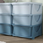 Qaba 3 Tier Kids Storage Unit, Toy Organizers and Storage with 9 Drawer Chest for Kids Bedroom Nursery Kindergarten Living Ro