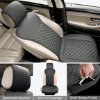 2 Pack Leather Front Seat Covers, Universal Sideless Car Seat Protectors, Waterproof Automotive Seat Cover for Most Cars Truc