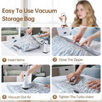Vacuum Bags for Travel with Wireless Rechargeable Pump, 12 Pack Carry-on Size Compression Packing Seal Bags for Luggage and S