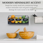 MyGift Wall Mountable Black Metal Utensil Holder Organizer, 15.7" Countertop Kitchen Silverware Flatware Caddy Holder Storage