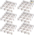 MUKCHAP 72 Pieces DIY Plastic Grid Drawer Organizer, 12.6 Inch Plastic Grid Drawer Dividers, Plastic Adjustable Drawer Divide