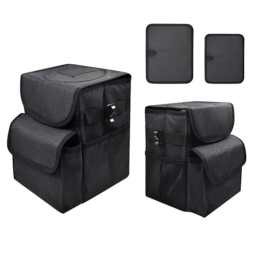 Car Trash Can，Two-Pack Large and Small Combination Hanging Detachable Foldable Car Trash Can，100% Waterproof Suitable for SUV, Sedan, Truck Multi-Purpose Storage Box