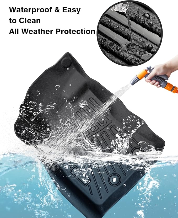 Powerty Floor Mats for 2024 2025 2026 Subaru Crosstrek Accessories All Weather Floor Liner 3D TPE 1st & 2nd Row Floor Mat Heavy-Duty Floor Liners