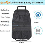 Car Seat Back Organizer, Heavy Duty Back Seat Organizer with Multiple Storage Pockets, Work Truck & SUV Seat Back Storage Bag for Tools, Tablet, Bottles & Essentials – Universal Fit