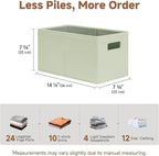 StorageWorks Fabric Storage Bins for Shelves, Closet Organizers and Storage Baskets, Collapsible Storage Bins with Cutout Han