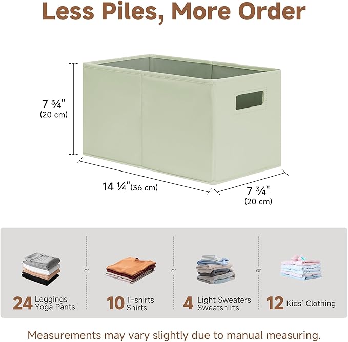 StorageWorks Fabric Storage Bins for Shelves, Closet Organizers and Storage Baskets, Collapsible Storage Bins with Cutout Han