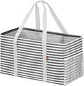 LHZK Standing Extra Large Utility Tote Bag with Metal Wire Frame and the Sides Rinforced, Extra Large Tote Bag with Handle,