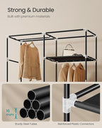 SONGMICS Portable Closet, Fabric Wardrobe, Clothes Rack with Shelves, Pockets, Large Capacity, 3 Hanging Rods, 50 x 17.7 x 70