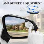 LivTee Blind Spot Car Mirror，Asymmetric Fan Shaped HD Glass Frameless Convex Rear View Mirror with wide angle Adjustable Stick for Cars SUV and Trucks, Pack of 2