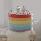 OrganiHaus Rainbow Blanket Basket for Classroom & Nursery, Extra Large Woven Laundry Basket w/Handles, Kids Toy Organizer & S