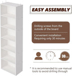 Wooden 6 Cube Storage Organizer, White 6 Cube Storage Shelf, 6 Tier Closet Organizers Storage Cubes Display Cubby, Versatile 