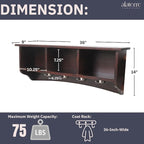 Shaker Cottage Wall-Mounted Coat Rack with 3 Storage Cubbies and 4 Hooks – Space-Saving Storage Rack and Wall Shelf Organizer