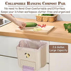 Hanging Trash Can for Kitchen Cabinet Door, 2.64 Gallon Kitchen Trash Can with Space-Saving Design, Collapsible Garbage Can for Kitchens,Cabinet Door, Bathroom, RV, Car & Camping
