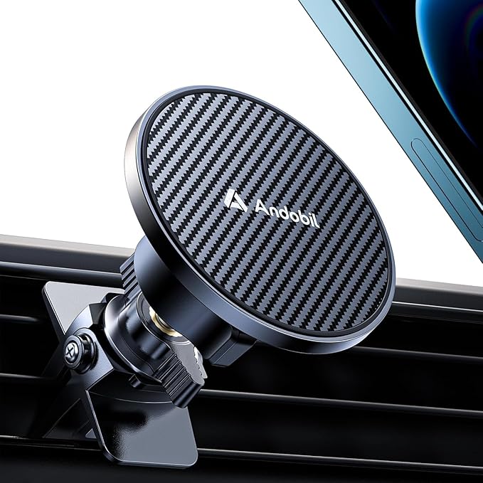 andobil for MagSafe Car Mount [Upgraded Strongest Magnet] Magnetic Phone Holder for Car Vent 360 Adjustable Magnetic Car Phone Holder Mount for iPhone 17 Pro Max 16 15 14 13 Plus Mini (Carbon Fiber)