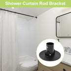 4pcs Shower Curtain Rod Bracket Black Flange Closet Rod Holder for Wall Mounting Titanium Steel Single Swivel Flange Rod Brac