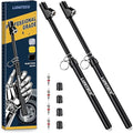 2-Pack Dual Head Tire Pressure Gauge, Heavy Duty Truck Air Pressure Gauge Range 10-150 PSI, 1-10 Bar w/Valve Cores & Valve Caps, Tire Gauges for Tire Pressure for Semi Truck, RV, Car (Black)