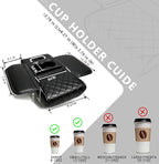 Car Armrest Cushion, Car Center Console Cover, Leather Armrest Cover for Car, Universal Middle Console Cushion with Storage Box, Cup Holder, Phone Slot, Waterproof Interior Accessories (Black)