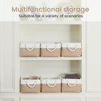 Storage Baskets for Shelves 13.8x9.8x6.7 Inch, Foldable Fabric Storage Bins with Handles, Small Storage Baskets for Organizin