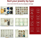 BOOVO Jewelry Boxes for Women, White and Black 6 Layer Large Jewelry Box for Necklace, Bracelet, Earrings, Rings Storage, Jew